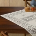 Toalha Centro de Mesa KazzaVip Renda Val&ecirc;ncia Flores, Ramos e Arabescos 75cm x 75cm Perola