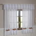 Cortina KazzaVip de Renda 100% Poli&eacute;ster para Cozinha Val&ecirc;ncia Morangos com Bando 2,00m x 1,20m Branco