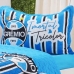 Kit Cobre Leito KazzaVip Solteiro Microfibra Estampado 100% Poli&eacute;ster Matelass&ecirc; com Porta Travesseiro Time de Futebol Gremio 02 Pe&ccedil;as Azul