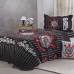 Kit Cobre Leito KazzaVip Solteiro Microfibra Estampado 100% Poliéster Matelassê com Porta Travesseiro Time de Futebol Corinthians 02 Peças Preto