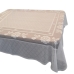Toalha de Mesa KazzaVip Renda 100% Poliéster Quadrada Madrid Flores 140m x 140m 4 Lugares Branca