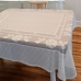 Toalha de Mesa KazzaVip Renda 100% Poliéster Quadrada Madrid Flores 140m x 140m 4 Lugares Branca