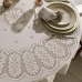 Toalha de Mesa KazzaVip Renda Classica 100% Poli&eacute;ster Redonda 1,80m &Oslash; Arabesco 6 Lugares Marfim