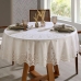 Toalha de Mesa KazzaVip Renda Classica 100% Poli&eacute;ster Redonda 1,80m &Oslash; Arabesco 6 Lugares Marfim