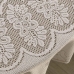 Toalha de Mesa KazzaVip Renda Classica 100% Poli&eacute;ster Redonda 1,80m &Oslash; Arabesco 6 Lugares Marfim