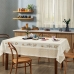 Toalha de Mesa KazzaVip Renda Valência 100% Poliéster Retangular 1,50mx2,20m Coffee 6 Lugares Marfim