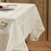 Toalha de Mesa KazzaVip Renda Valência 100% Poliéster Retangular 1,50mx2,20m Coffee 6 Lugares Marfim
