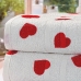 Toalha Avulso de Banho KazzaVip Felpuda 100% Algodão Florença Estampada Corações 69cmx130m Branco