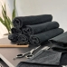 Kit 04 Unidades - Toalha de Rosto KazzaVip Felpuda 100% Algod&atilde;o Linha Salao Profissional 44cmx75cm Preto