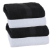 Kit 04 Unidades - Toalha de Rosto KazzaVip Felpuda 100% Algod&atilde;o ( 02 Branca e 02 Preta ) Linha Salao 44cmx75cm Profissional
