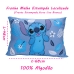 Par de Fronha KazzaVip Malha 100% Algodão Disney Estampa Localizada (2)Stitch Blue 48cmx68cm Branco