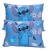 Par de Fronha KazzaVip Malha 100% Algodão Disney Estampa Localizada (2)Stitch Blue 48cmx68cm Branco