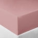 Lençol KazzaVip Queen Malha 100% Algodão Com Elástico Liso Linha Premium 158mx198mx40cm Rose