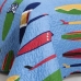 Kit Cobre Leito Bouti KazzaVip Solteiro Teen Microfibra 100% Poliéster Estampado Surf 2 peças Azul