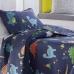 Kit Cobre Leito Bouti KazzaVip Solteiro Teen Microfibra 100% Poliéster Estampado Dinossauros 2 peças Azul