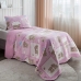 Kit Cobre Leito Bouti KazzaVip Solteiro Teen Microfibra 100% Poli&eacute;ster Estampado Ursinho 2 pe&ccedil;as Rosa