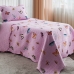 Kit Cobre Leito Bouti KazzaVip Solteiro Teen Microfibra 100% Poli&eacute;ster Estampado Borboletas 2 pe&ccedil;as Rosa