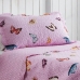 Kit Cobre Leito Bouti KazzaVip Solteiro Teen Microfibra 100% Poli&eacute;ster Estampado Borboletas 2 pe&ccedil;as Rosa