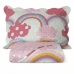 Kit Cobre Leito Bouti KazzaVip Solteiro Teen Microfibra 100% Poli&eacute;ster Estampado Arco-&Iacute;ris 2 pe&ccedil;as Rosa