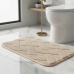 Tapete Conforto Kazzavip Felpa 100% Poli&eacute;ster Antiderrapante Tijolinho Macio e Alto Relevo 38x58cm Bege