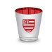 Copo Dose KazzaVip Vidro Licenciado Met&aacute;lic Flamengo Shot Cacha&ccedil;a Doses Oficial 55ml Prata