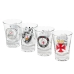 Kit 4 Copo Dose KazzaVip Vidro Oficial Licenciado Vasco Football Club 60ml Cada Incolor