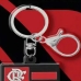 Chaveiro KazzaVip Emborrachado Oficial Escudo Time Flamengo Fecho Mosquet&atilde;o Futebol Brasileiros Preto