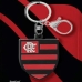 Chaveiro KazzaVip Emborrachado Oficial Escudo Time Flamengo Fecho Mosquet&atilde;o Futebol Brasileiros Preto