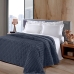Manta KazzaVip Queen Microfibra 100% Poli&eacute;ster Flannel Relevo Efeito Jacquard 260g/m2 Marinho