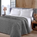 Manta KazzaVip Queen Microfibra 100% Poliéster Flannel Relevo Efeito Jacquard 260g/m2 Cinza