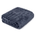 Manta KazzaVip Solteiro Microfibra 100% Poli&eacute;ster Flannel Relevo Efeito Jacquard 260g/m2 Marinho