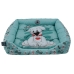 Cama Pet para Cães e Gatos KazzaVip Sarja 100% Poliéster Estampa Osso Dog Tamanho(P) Verde Acqua
