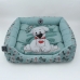 Cama Pet para Cães e Gatos KazzaVip Sarja 100% Poliéster Estampa Osso Dog Tamanho(P) Verde Acqua