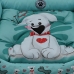 Cama Pet para Cães e Gatos KazzaVip Sarja 100% Poliéster Estampa Osso Dog Tamanho(P) Verde Acqua
