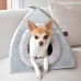 Toca Cama Quadrada para C&atilde;es ou Gatos KazzaVip Pel&uacute;cia 1,5mm Toque Suave 100% Poli&eacute;ster Tam M Cinza