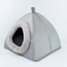 Toca Cama Quadrada para C&atilde;es ou Gatos KazzaVip Pel&uacute;cia 1,5mm Toque Suave 100% Poli&eacute;ster Tam M Cinza