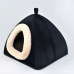 Toca Cama Quadrada para Cães ou Gatos KazzaVip Pelúcia 1,5mm Toque Suave 100% Poliéster Tam M Preto