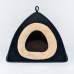 Toca Cama Quadrada para Cães ou Gatos KazzaVip Pelúcia 1,5mm Toque Suave 100% Poliéster Tam M Preto