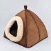 Toca Cama Quadrada para Cães ou Gatos KazzaVip Pelúcia 1,5mm Toque Suave 100% Poliéster Tam G Chocolate