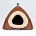 Toca Cama Quadrada para Cães ou Gatos KazzaVip Pelúcia 1,5mm Toque Suave 100% Poliéster Tam G Chocolate