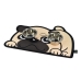 Tapete Comedouro Pet KazzaVip Parte Externa Pelúcia 1,5mm Fundo em EVA Pug 58cmx39cm Bege