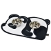 Tapete Comedouro Pet KazzaVip Parte Externa Pelúcia 1,5mm Fundo em EVA Panda 58cmx39cm Branco