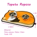Tapete Comedouro Pet KazzaVip Parte Externa Pelúcia 1,5mm Fundo em EVA Raposa 58cmx39cm Laranja