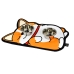 Tapete Comedouro Pet KazzaVip Parte Externa Pel&uacute;cia 1,5mm Fundo em EVA Corgi 58cmx39cm Laranja