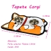 Tapete Comedouro Pet KazzaVip Parte Externa Pel&uacute;cia 1,5mm Fundo em EVA Corgi 58cmx39cm Laranja