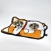 Tapete Comedouro Pet KazzaVip Parte Externa Pel&uacute;cia 1,5mm Fundo em EVA Corgi 58cmx39cm Laranja