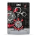 Chaveiro KazzaVip Emborrachado Oficial Escudo Time Corinthians Fecho Mosquet&atilde;o Futebol Brasileiros Preto