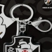 Chaveiro KazzaVip Emborrachado Oficial Escudo Time Vasco Gama Fecho Mosquetão Futebol Brasileiros Preto