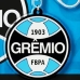 Chaveiro KazzaVip Emborrachado Oficial Escudo Time Gremio Fecho Mosquet&atilde;o Futebol Brasileiro Preto