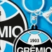 Chaveiro KazzaVip Emborrachado Oficial Escudo Time Gremio Fecho Mosquet&atilde;o Futebol Brasileiro Preto